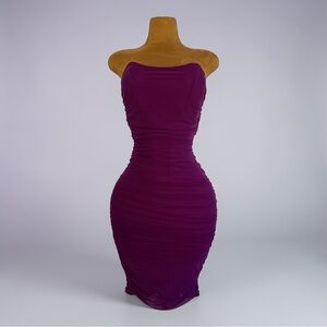 Fashion Nova Strapless Purple Bodycon Dress